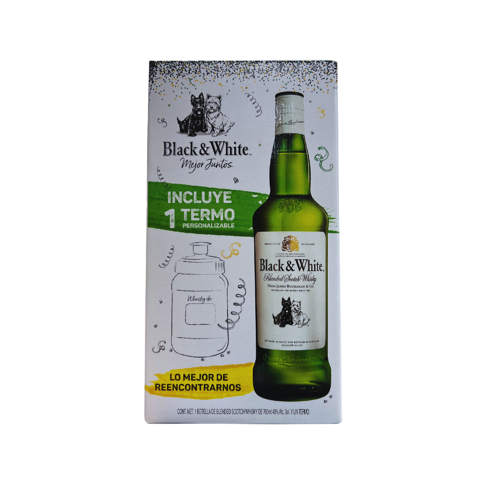 Whisky Black And White Ml Termo Sampieri Tu Tienda