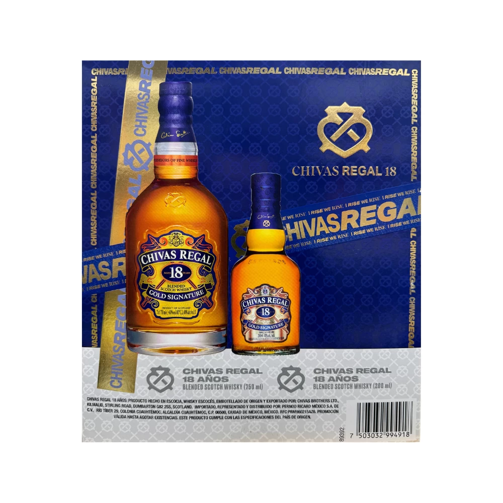 Whisky Chivas Regal 18 Años 750 ml. + Chivas Regal 18 Años 200 ml. –  Sampieri 🍷🥃 Tu tienda especializada